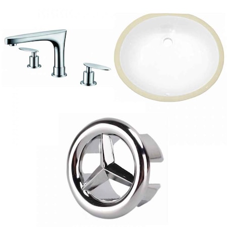 AMERICAN IMAGINATIONS 16.5" W CSA Oval Undermount Sink Set In White, Chrome Hardware AI-26949